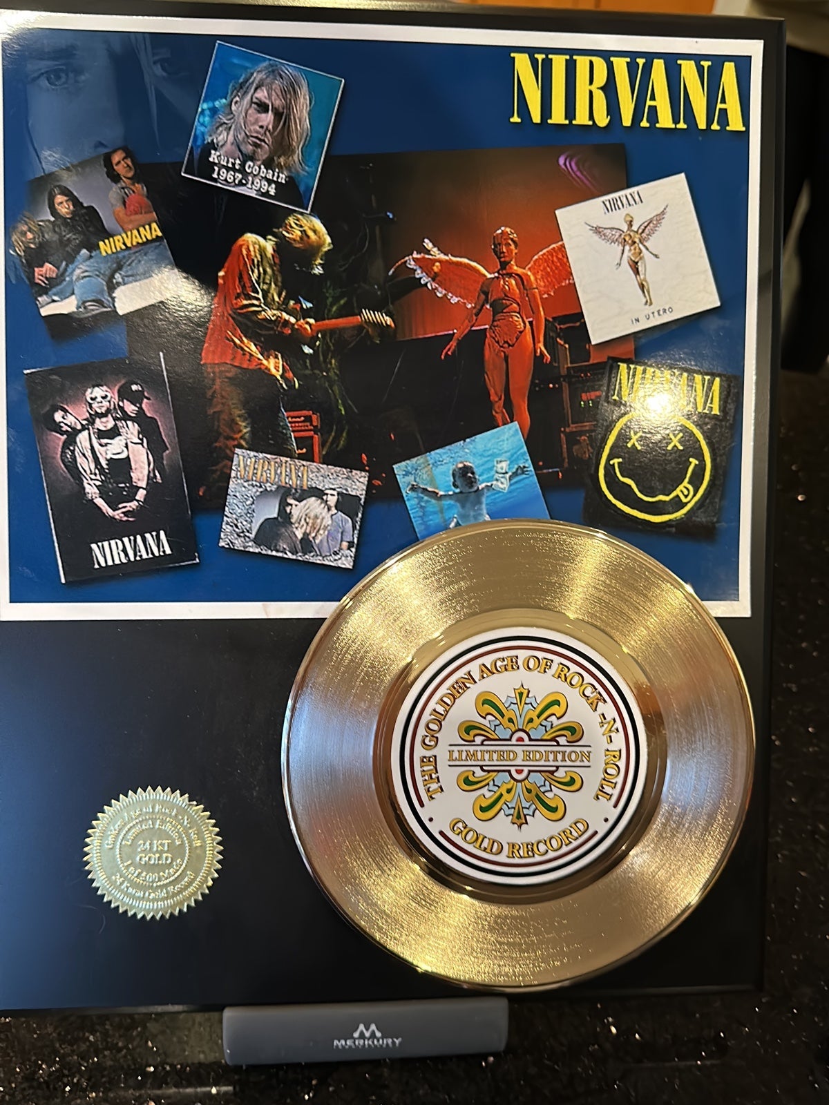 Nirvana band gold record plaque