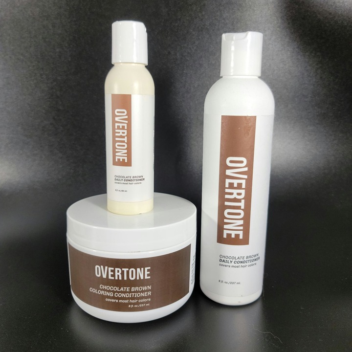 Lot of 3 Overtone Hair Conditioner Chocolate Brown 2 New 1 Open