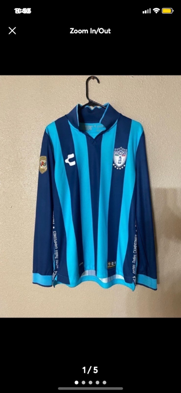 Pachuca Campeon Longsleeve Jersey Playera Mexico Charly Size Large