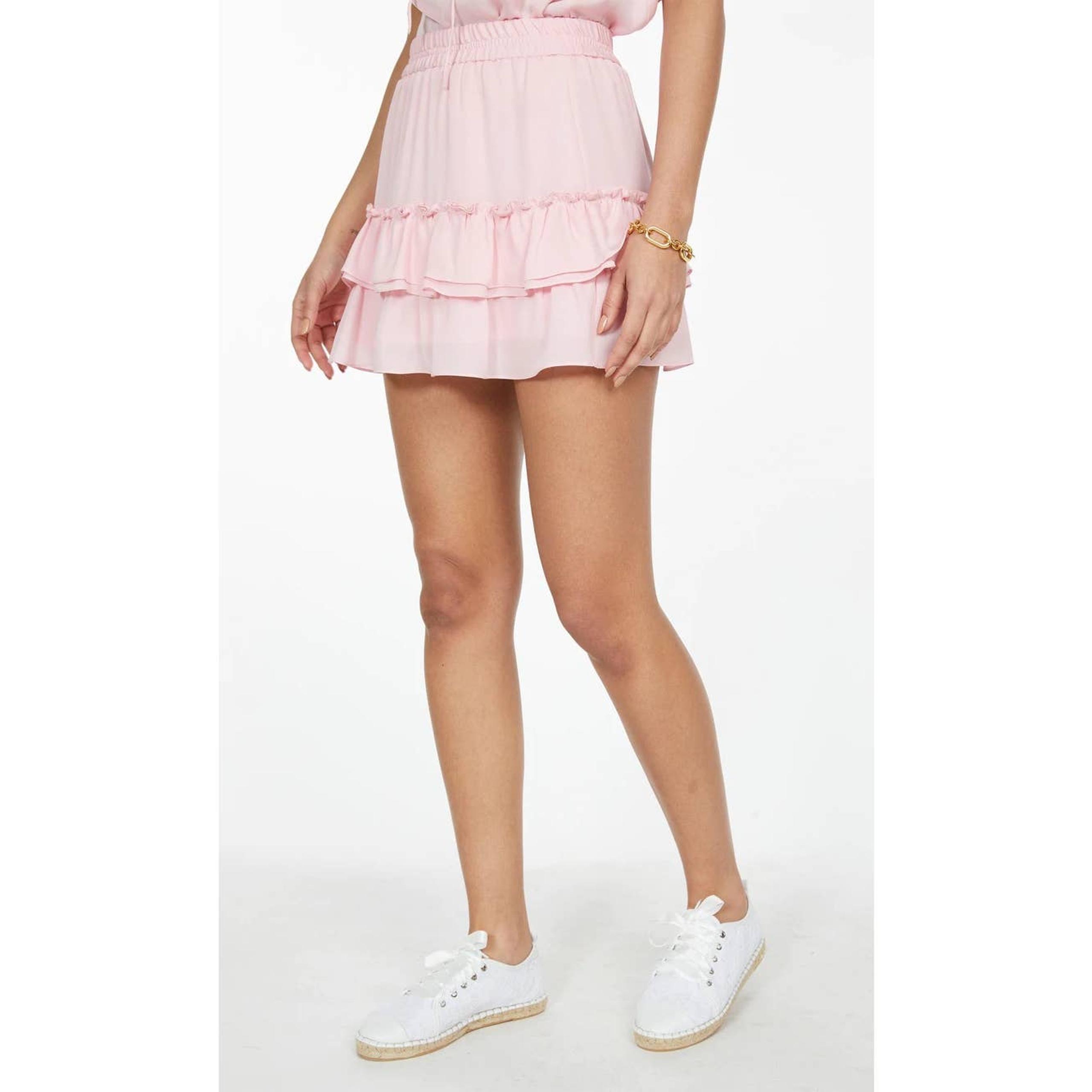Audrina Floral Mini Skirt in Pastel Pink Size XS - Generation Love