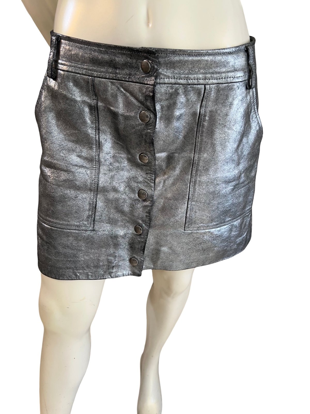 Frame metallic leather skirt 28