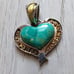 Mine Finds By Jay King Dtr Chilean Turquoise Heart & Citrine Pendant 925...