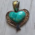 Mine Finds By Jay King Dtr Chilean Turquoise Heart & Citrine Pendant 925...