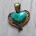 Mine Finds By Jay King Dtr Chilean Turquoise Heart & Citrine Pendant 925...