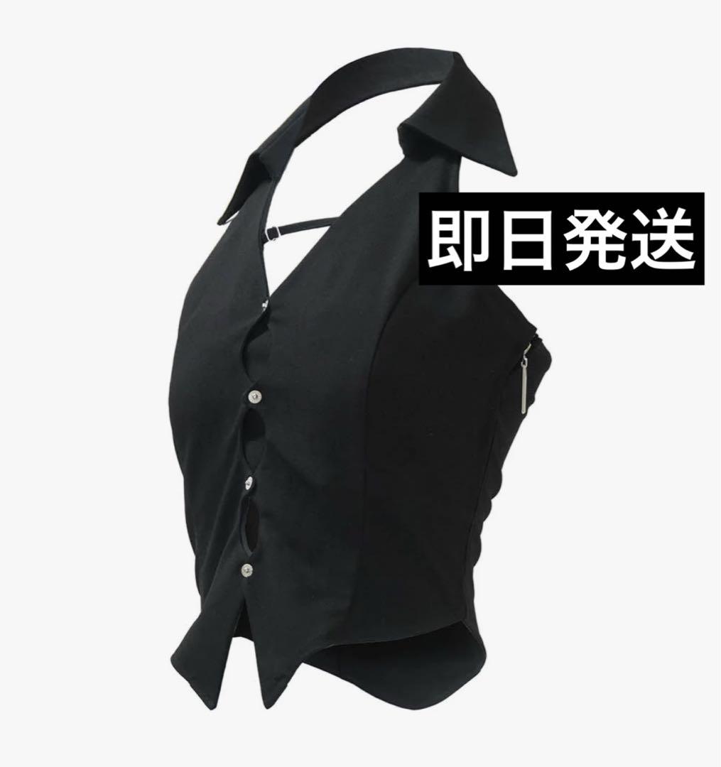 THEREDTHREAD / ザレッドスレッド】S cutting halter shirt