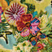 Vintage Dolce Apparel Petites Heavily Beaded Tropical Pencil Midi Skirt S