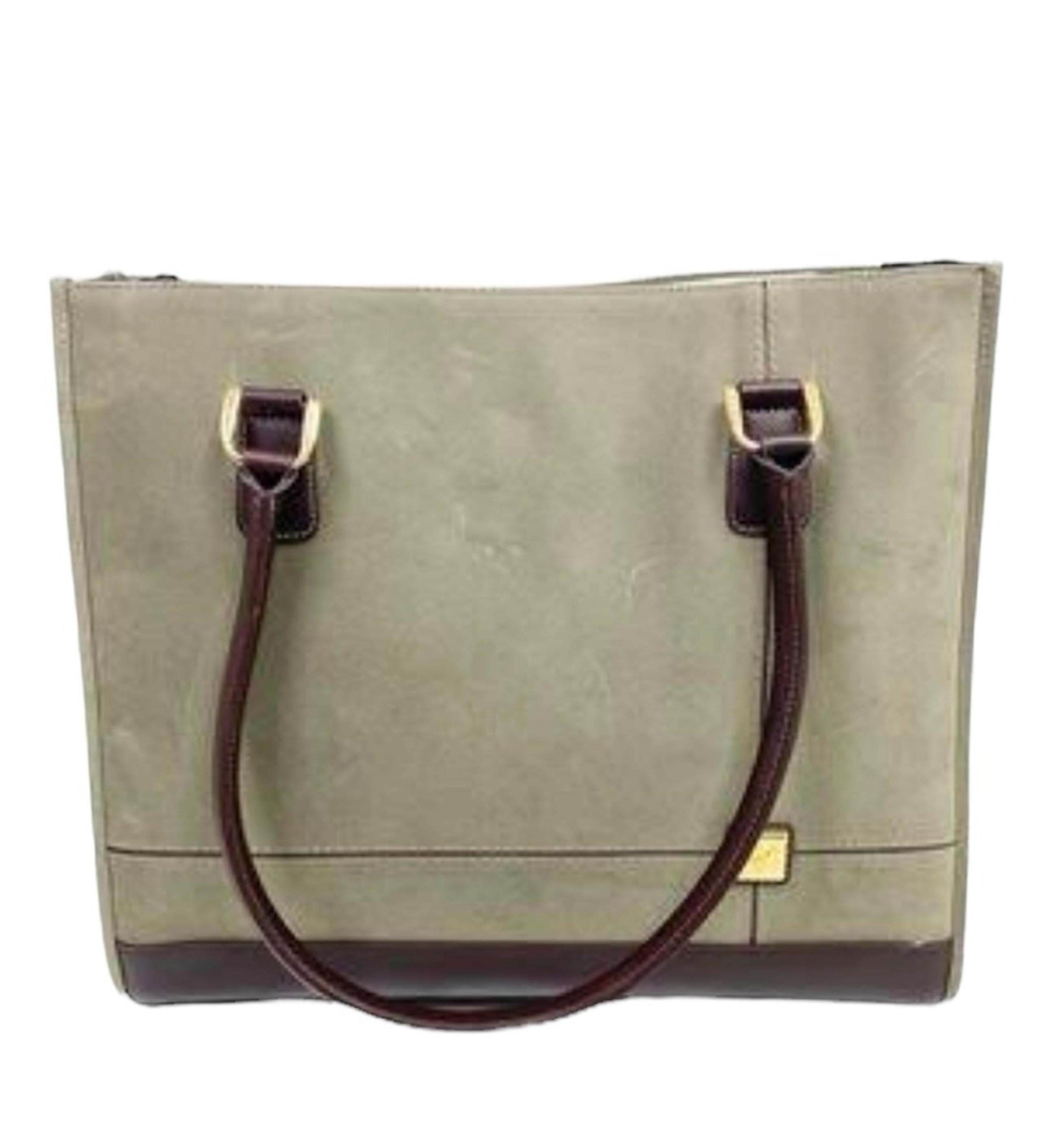 Diane Von Furstenberg Olive Suede Tote Bag