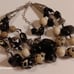 925 Sterling Silver & Black, White, Picasso Beaded Bracelet