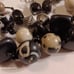 925 Sterling Silver & Black, White, Picasso Beaded Bracelet