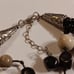 925 Sterling Silver & Black, White, Picasso Beaded Bracelet