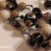 925 Sterling Silver & Black, White, Picasso Beaded Bracelet
