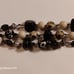 925 Sterling Silver & Black, White, Picasso Beaded Bracelet