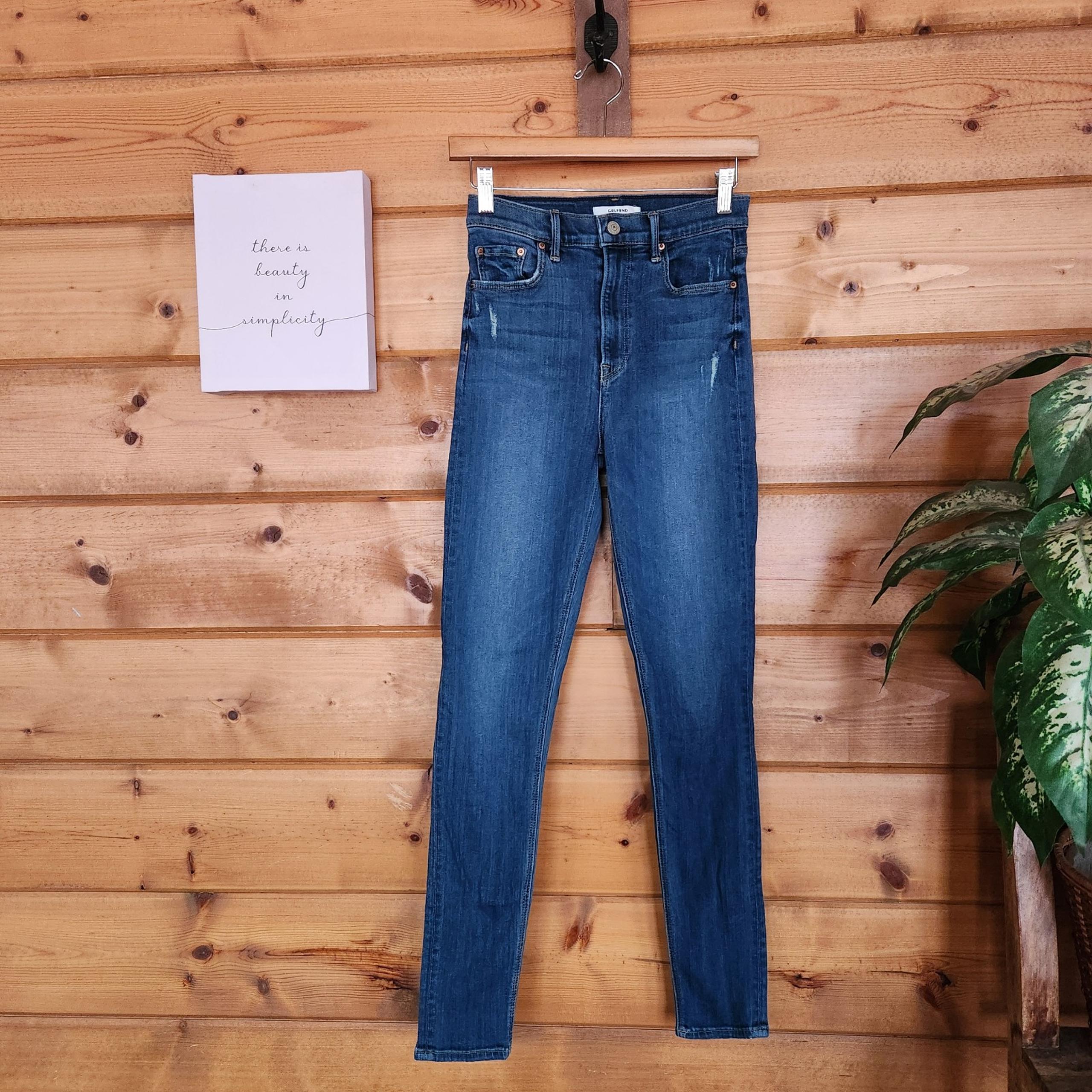 GRLFRND Kendall Super Skinny High Waist Jeans Distressed Stretch USA Sz 26 X 30"