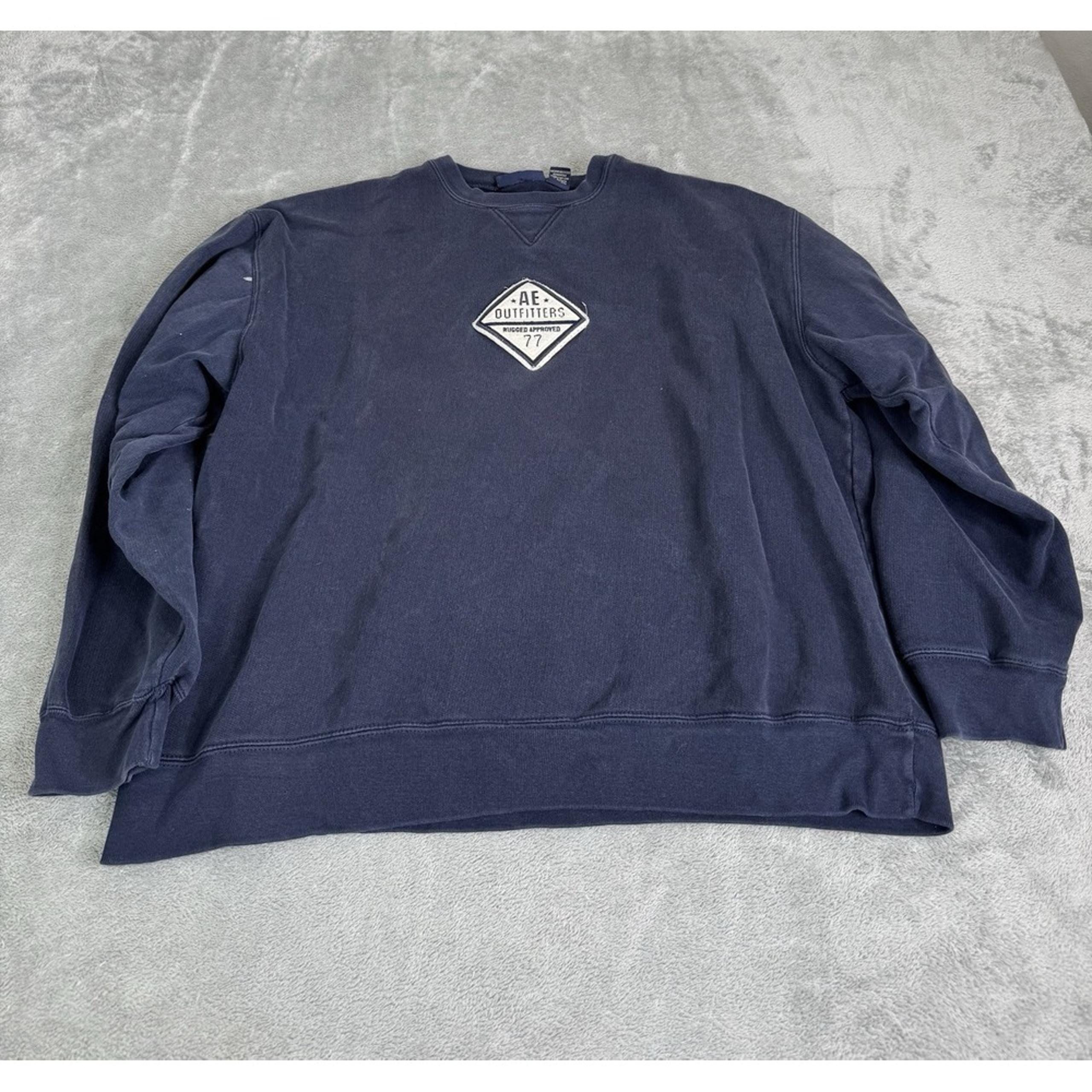 Vintage Y2K American Eagle Pullover Sweatshirt Men's Size Large Blue