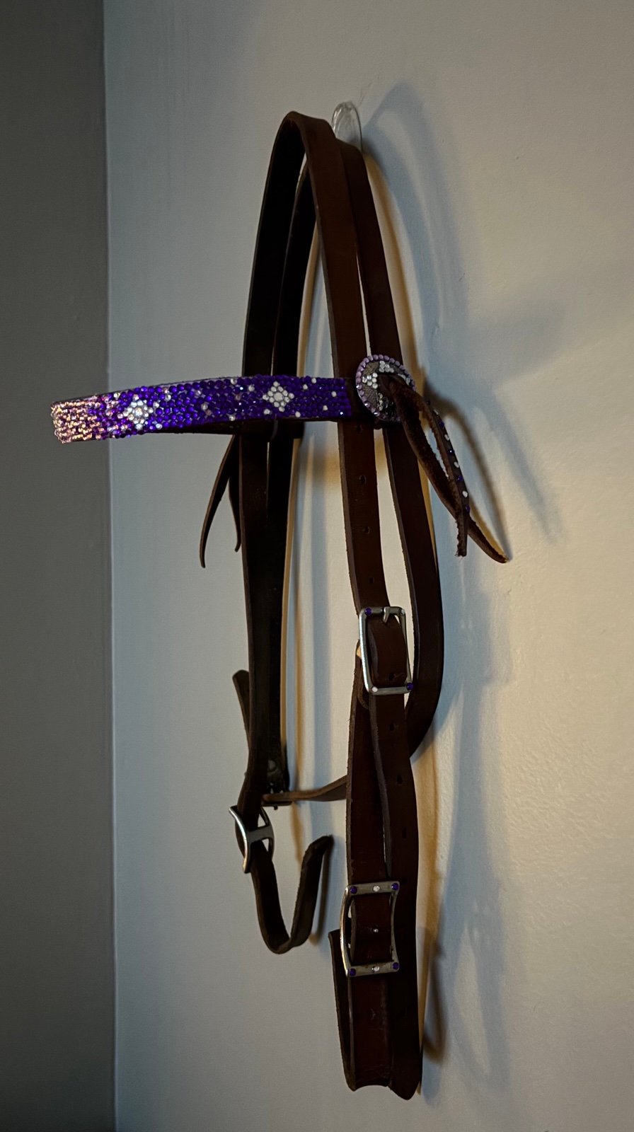 Adjustable Leather Bling Horse Bridle / Headstall tack