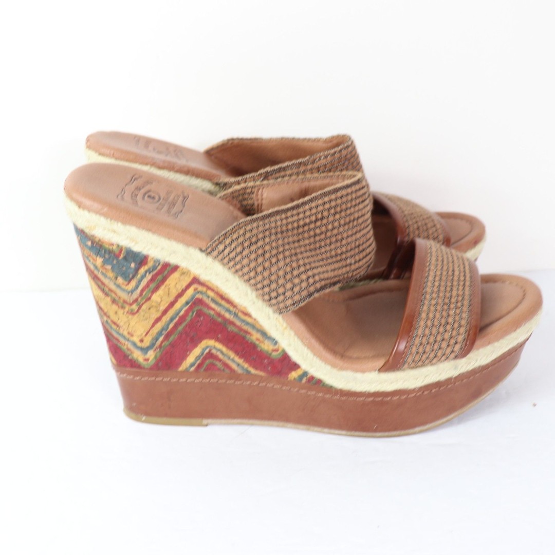 VGC Lucky Brand Candy Cork Wedges 10