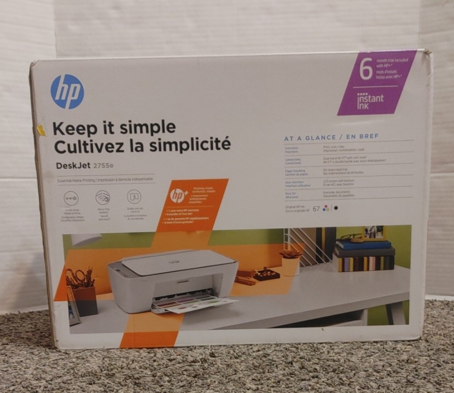 HP DeskJet 2755e All-in-One Inkjet Printer, Color Mobile Print, Copy, Scan Up