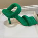 Good American green sandals Terry cloth slip on square front. 8.5 New