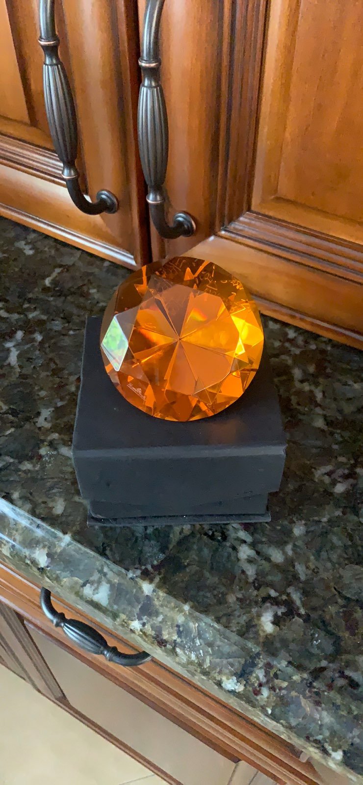NWOT Rosenthal Amber Crystal Diamond pap