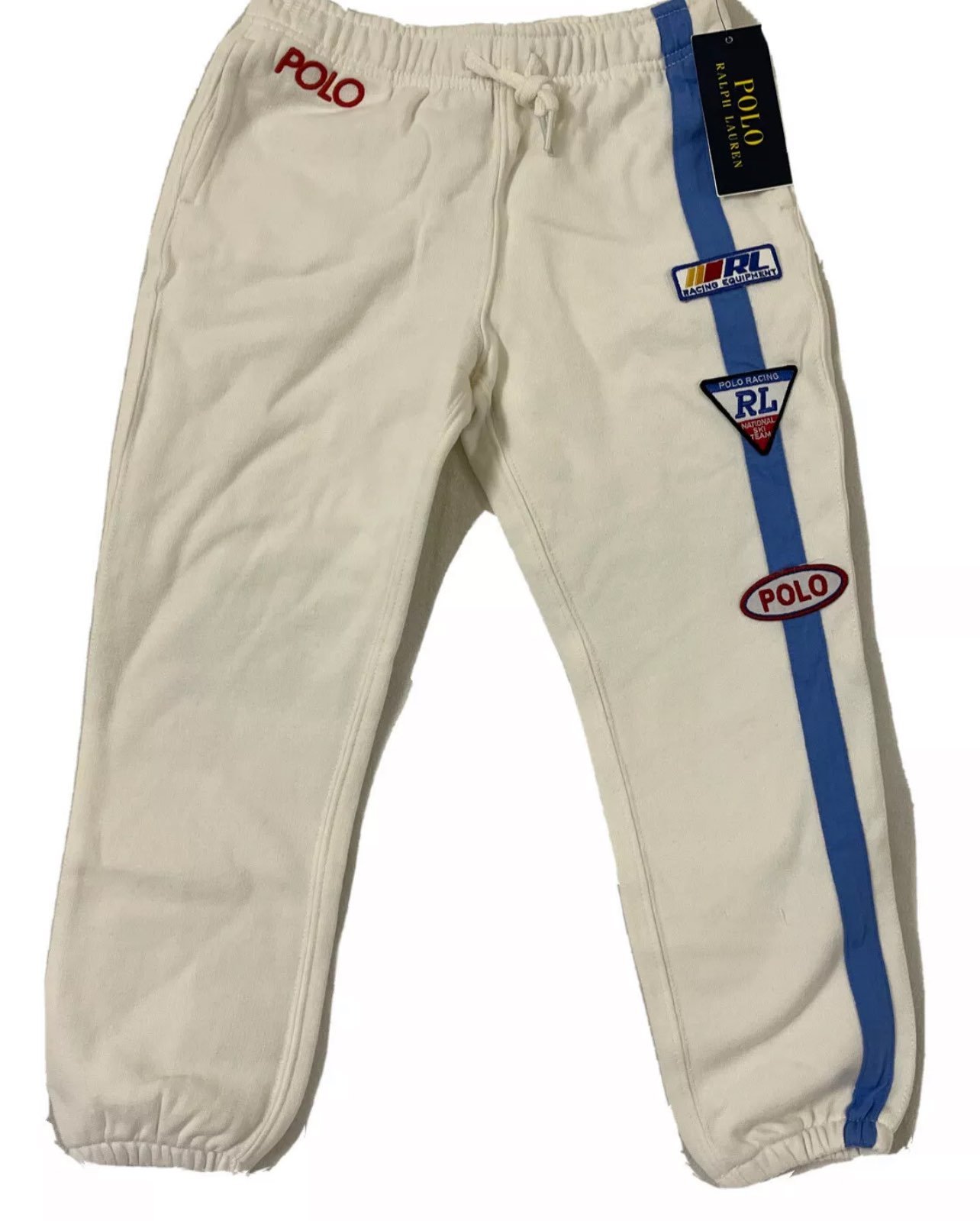Polo Ralph Lauren Little Girls Fleece Jogger Pants White Size 5 - NEW
