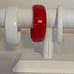 Beautiful Lucite White (2) and Red (1) Bracelets - set of 3