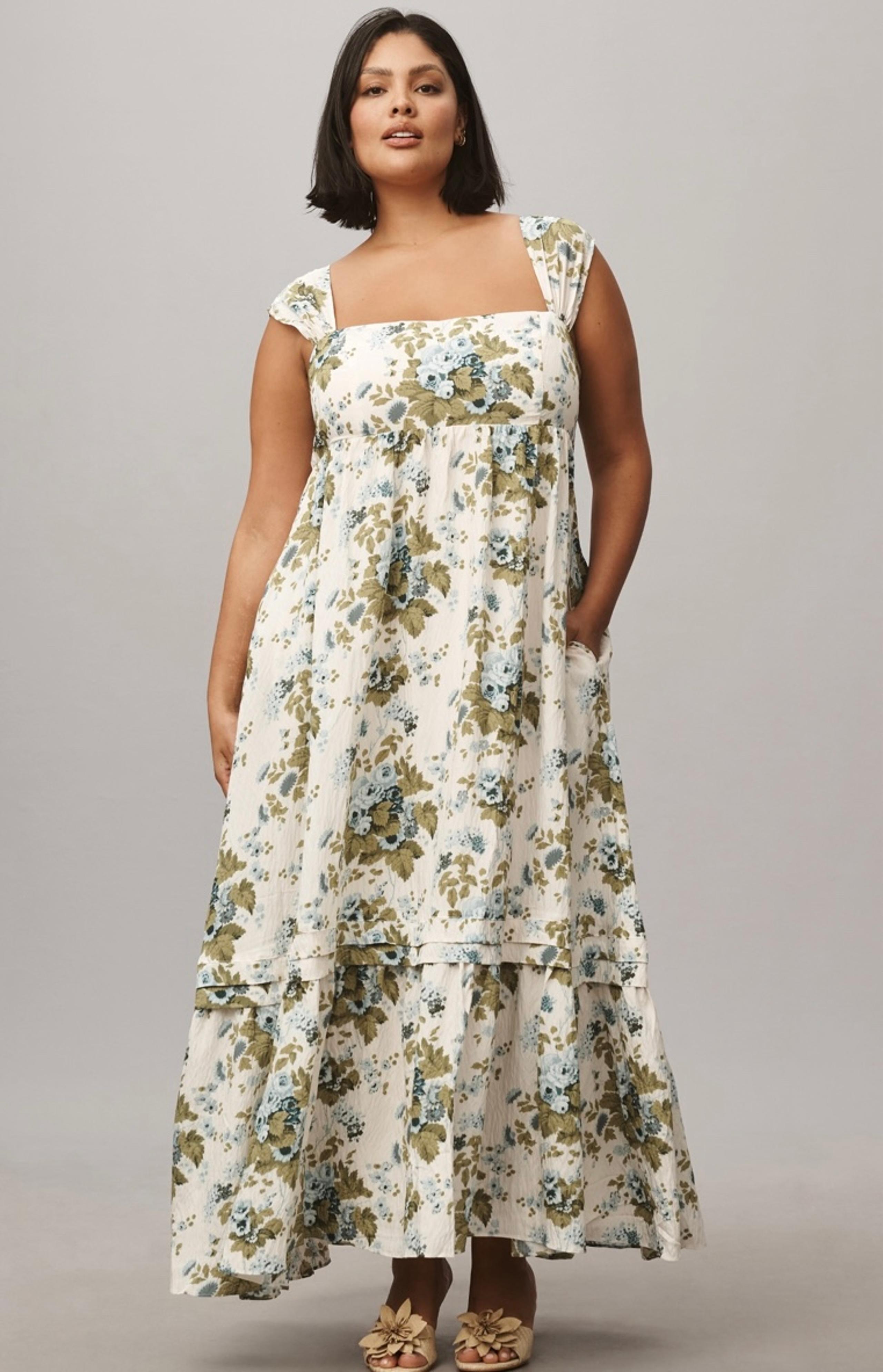 Anthropologie Sleeveless Square-Neck Maxi Dress Size 3X NWT
