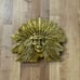 Vintage Brass Native American Indian Chief Head Belt Buckle Ornate Decorative