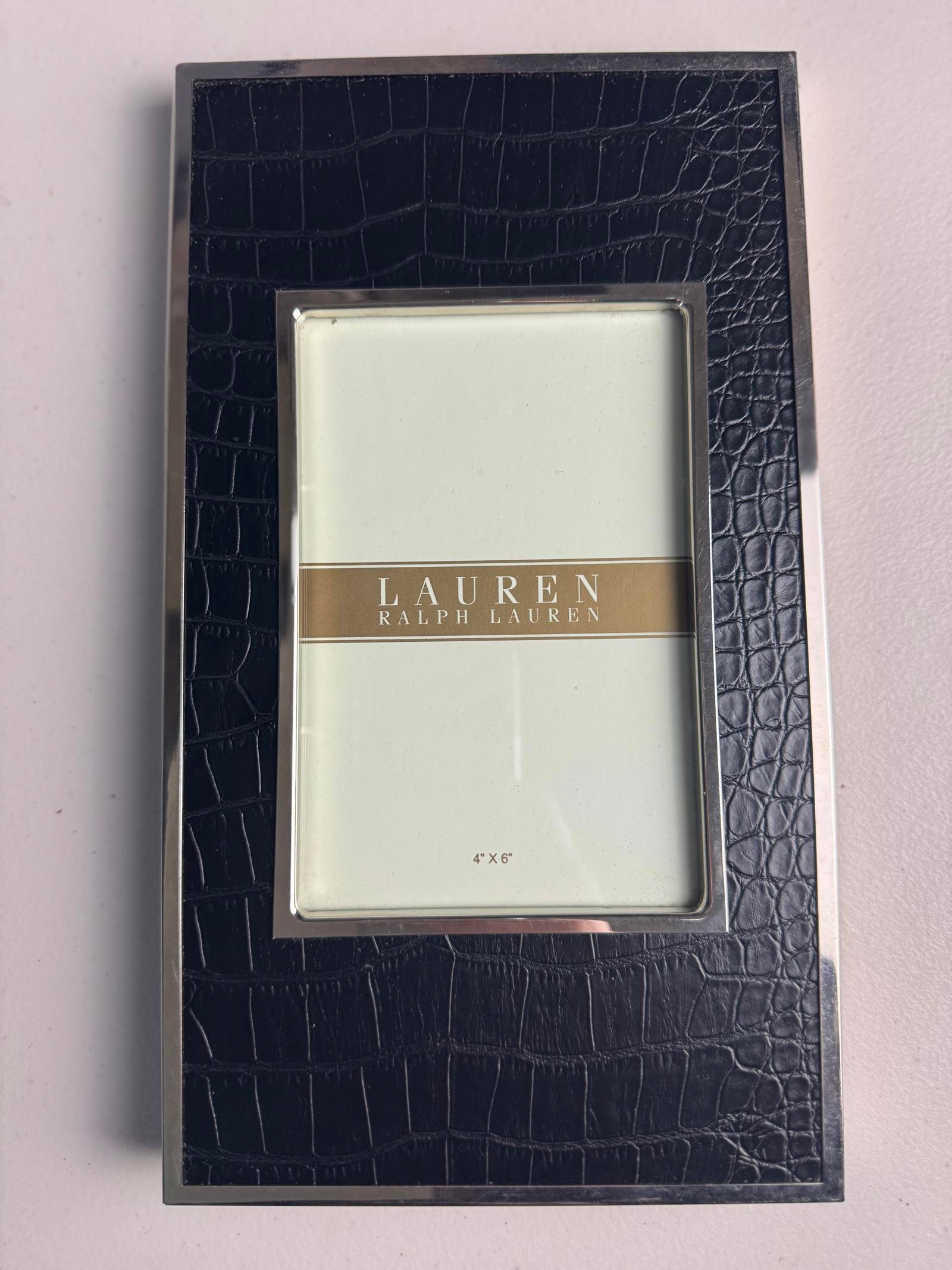 Elegant Black Croc Photo Frame by Ralph Lauren - 4x6