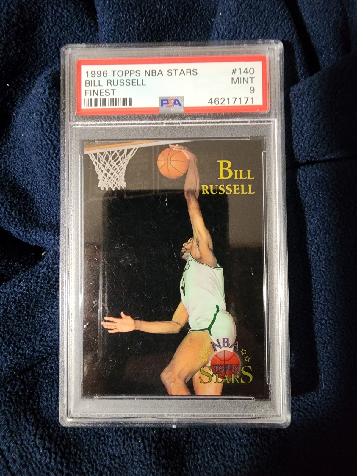 Bill russell topps finest psa 9 topps stars 11x champion celtics