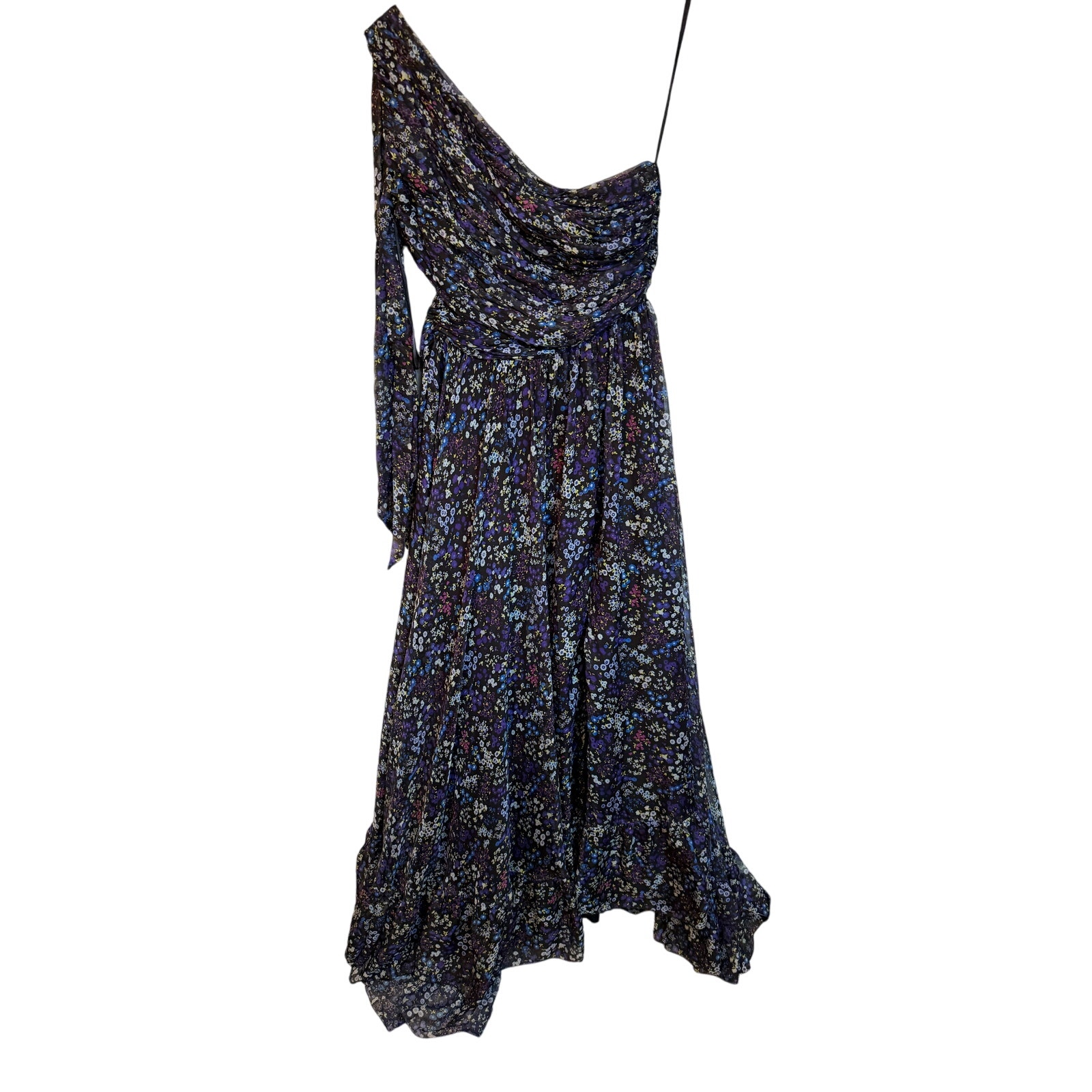 Ieena for Mac Duggal One Shoulder floral gown size 12