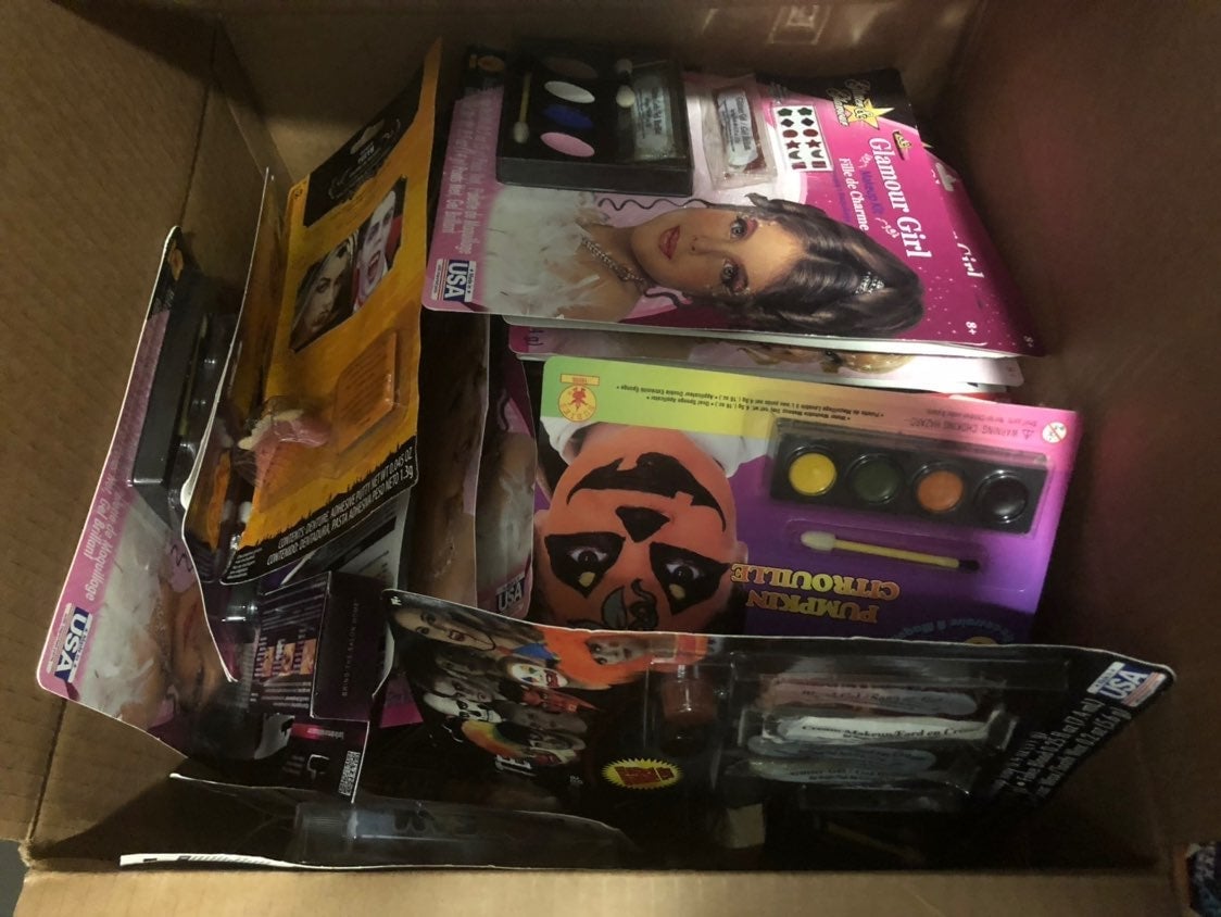 A Box Full Of Halloween Makeup sets