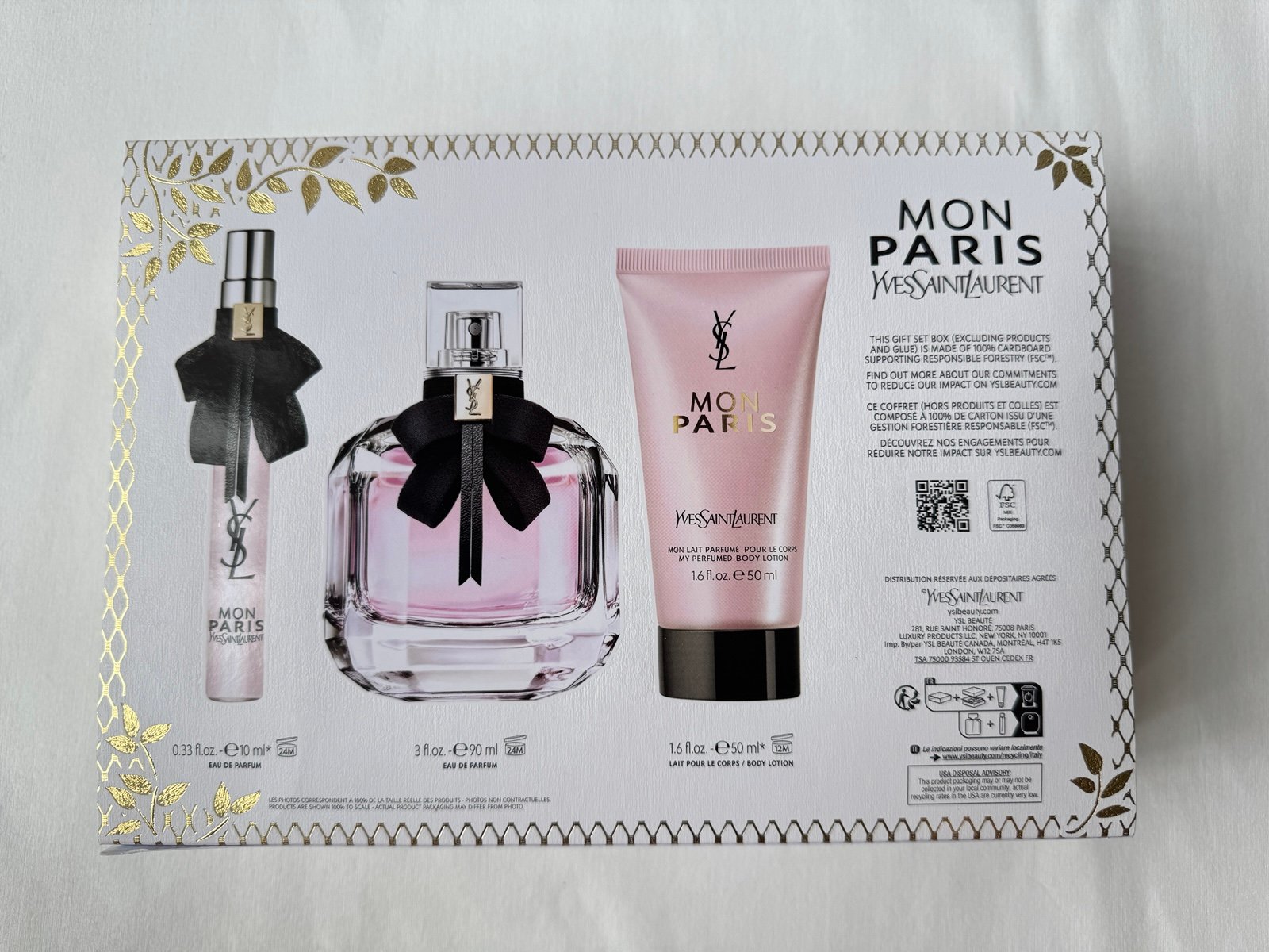 YSL Mon Paris Eau de Perfum 3- Piece Gift Set Limited Edition Perfume Lotion