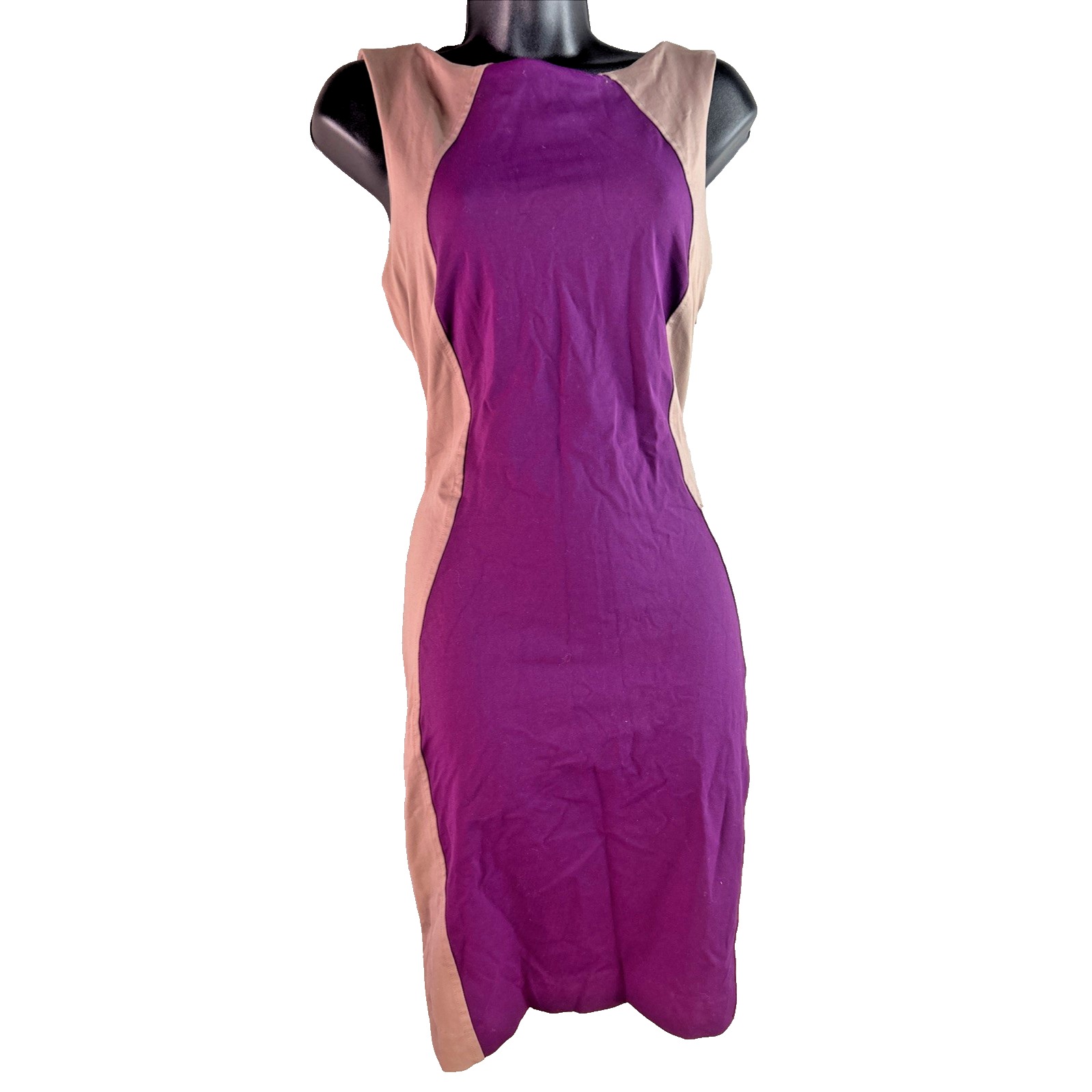 Cynthia Rowley Sheath Dress Color Block Ponte Knit Stretch Lined Career Casual L