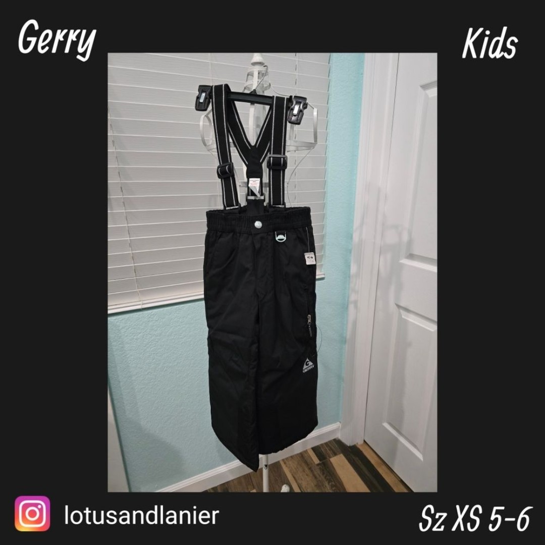 Gerry Black Kid's Snow Overalls Sz XS 5/6