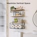 Bathroom Shelves Over Toilet with Storage Basket, Floating Shelves Wall Shelves