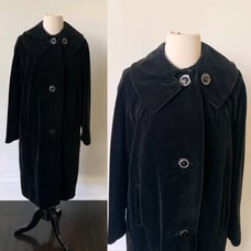 Vintage Velvet Black Coat 1950's Coat