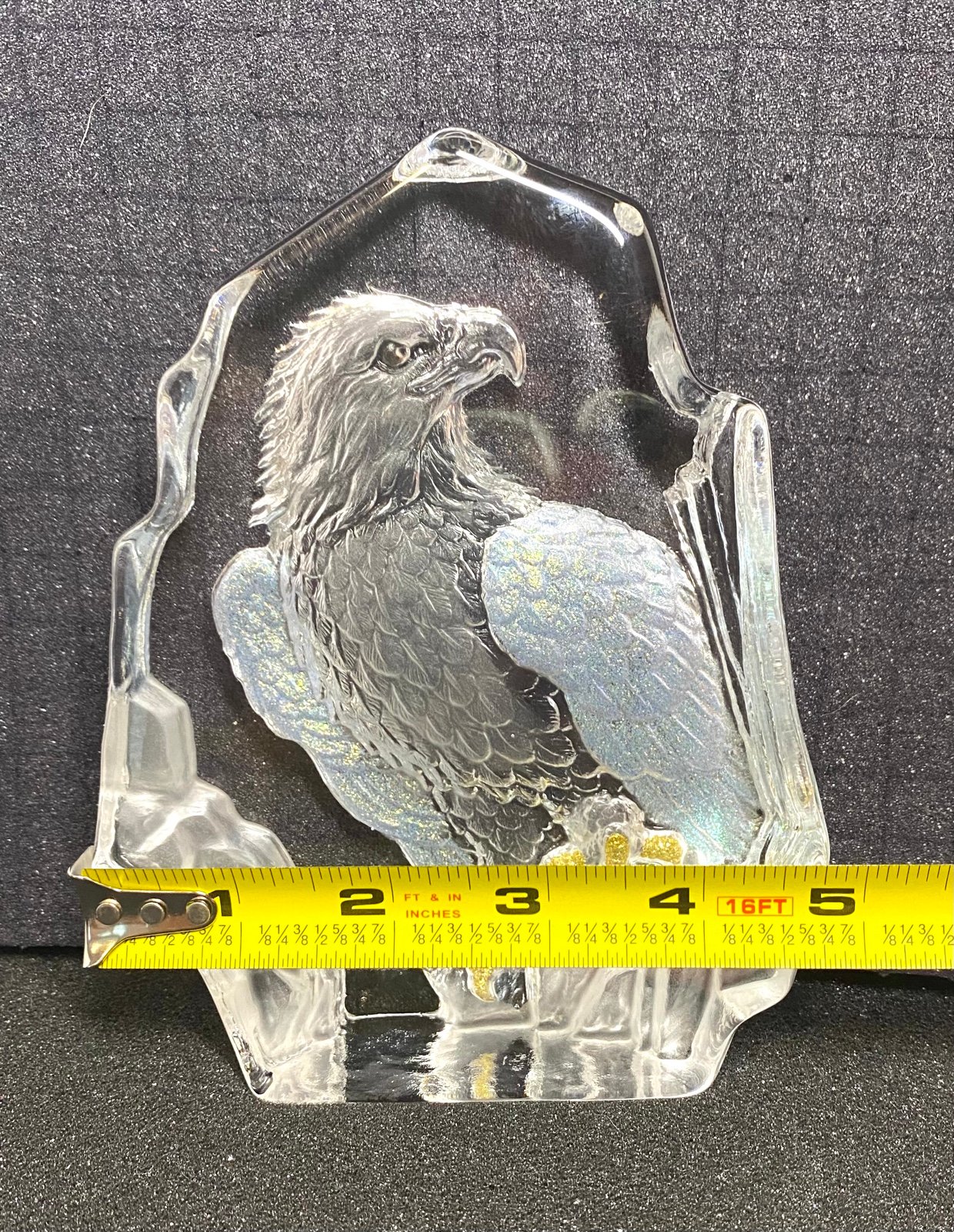 Bald Eagle perched Crystal Sculpture