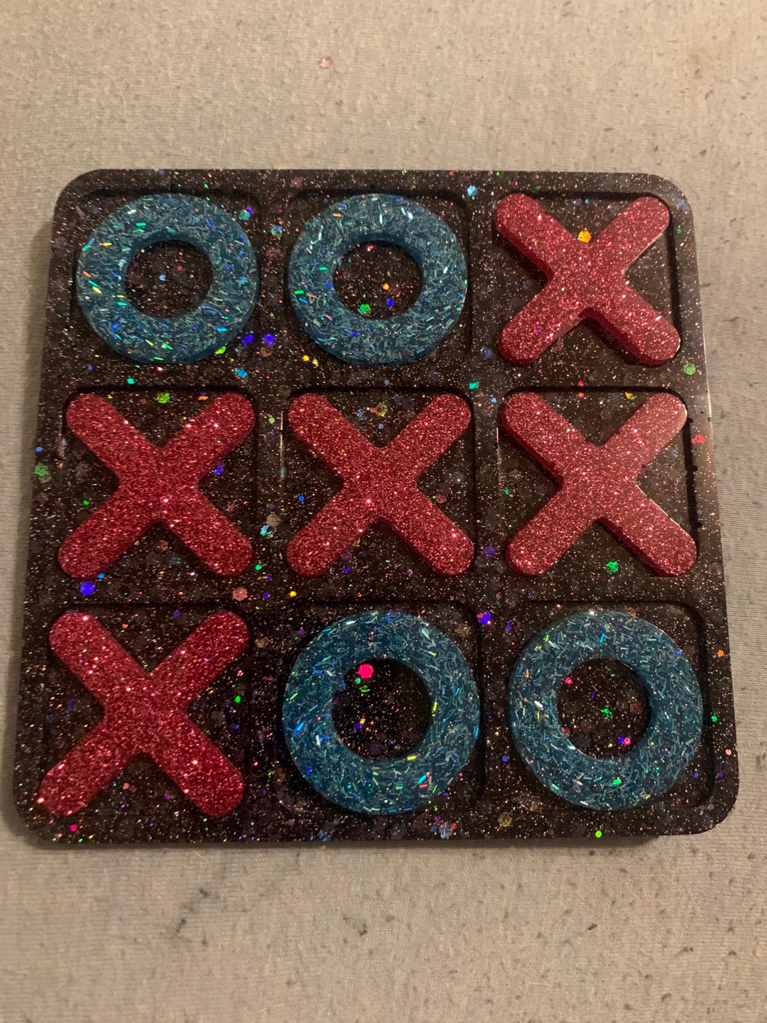 Handmade glitter TicTacToe game tic tac toe