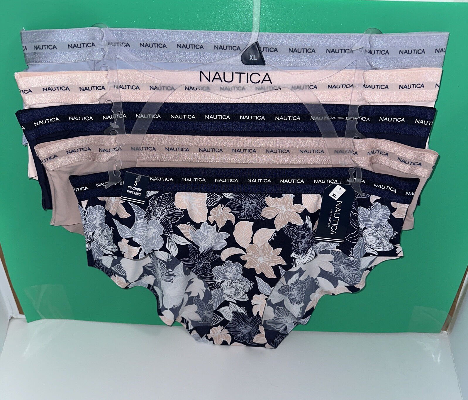 NAUTICA NT3659 5PKA NO SHOW HIPSTER PANTIES Xtra Large New With Tags