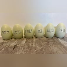 Rae Dunn Easter wooden Easter eggs, set of 6