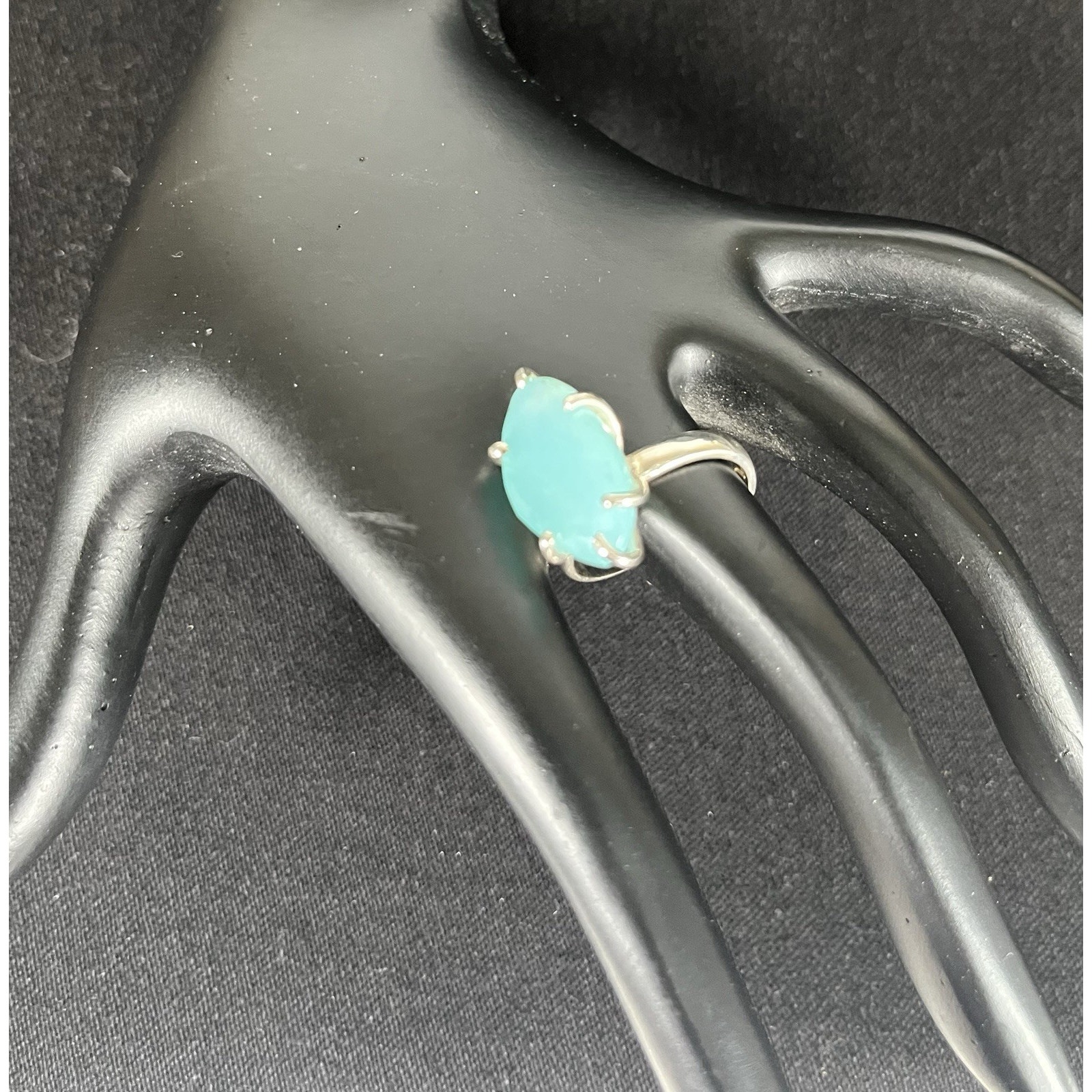 Peruvian Opal Ring and 950 Sterling Silver Adjustable From Peru Beautiful Ring.