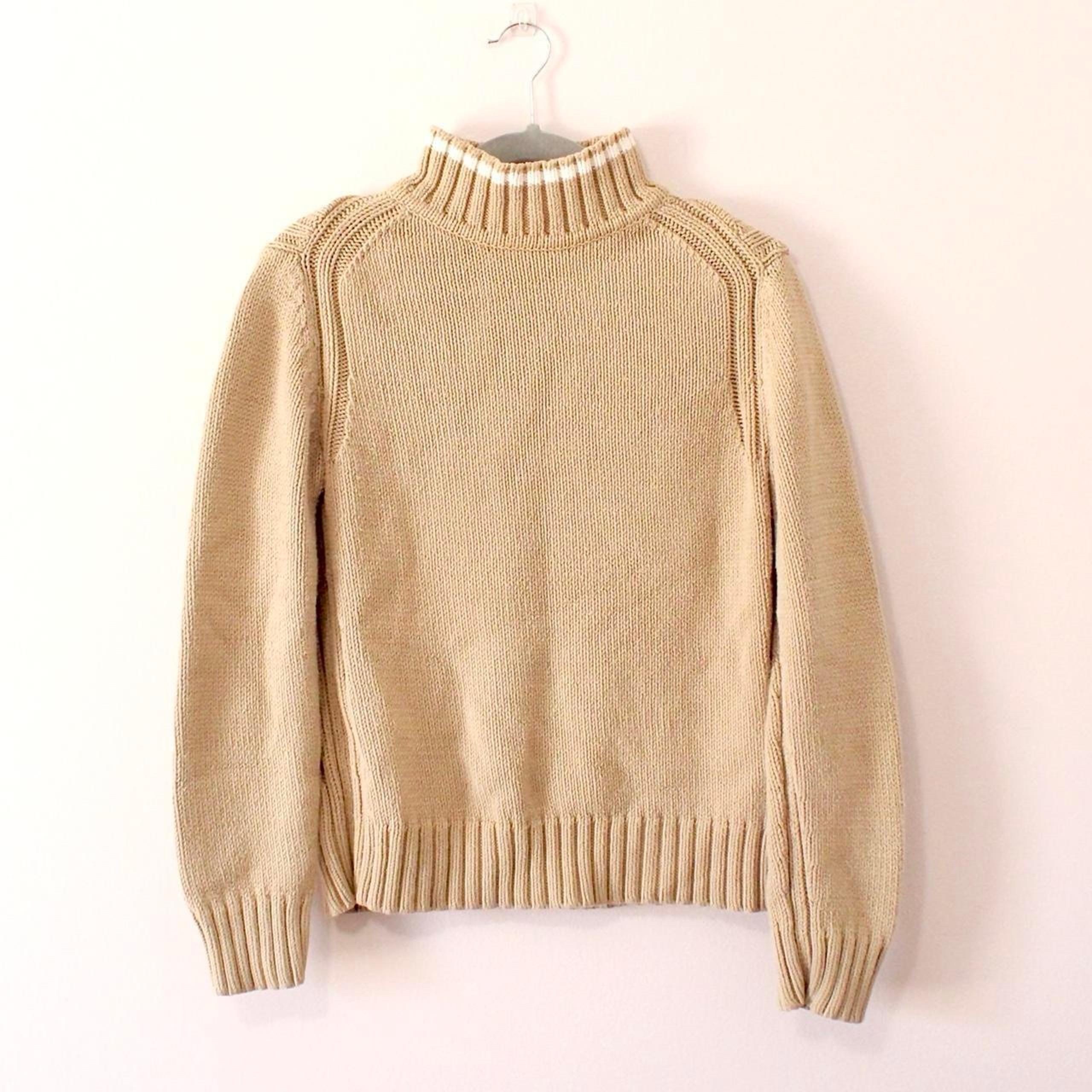 Tommy Hilfiger Tan Mock Neck Knit Sweater Size L