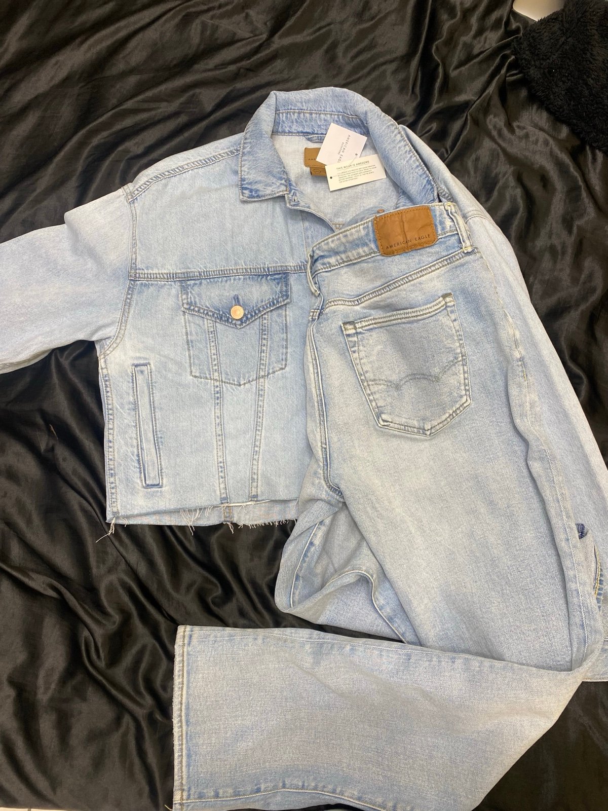 American Eagle Light Wash Denim Jeans Set