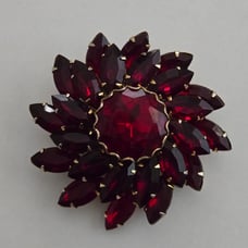Vintage Ruby Red Starburst Brooch