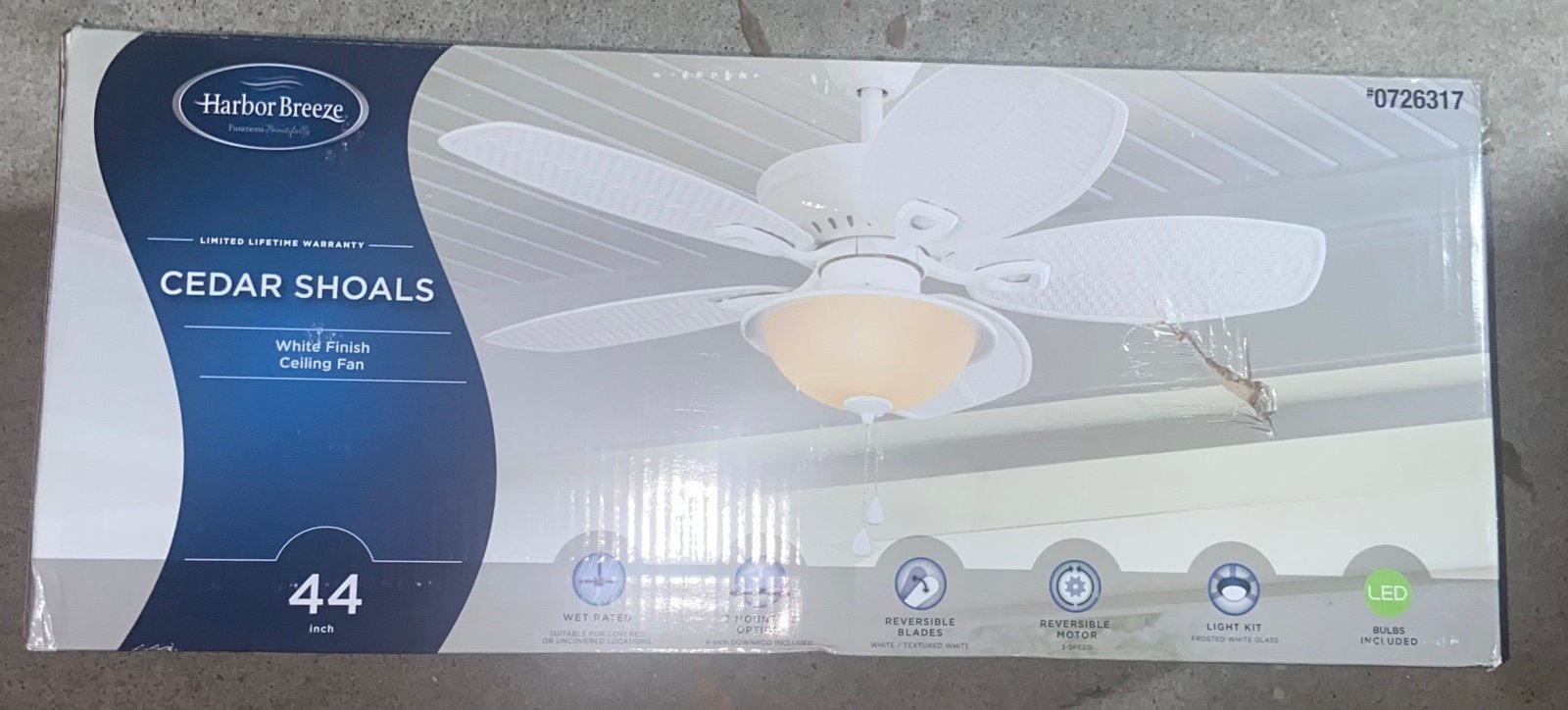 Harbor Breeze Cedar Shoals White Ceiling Fan New
