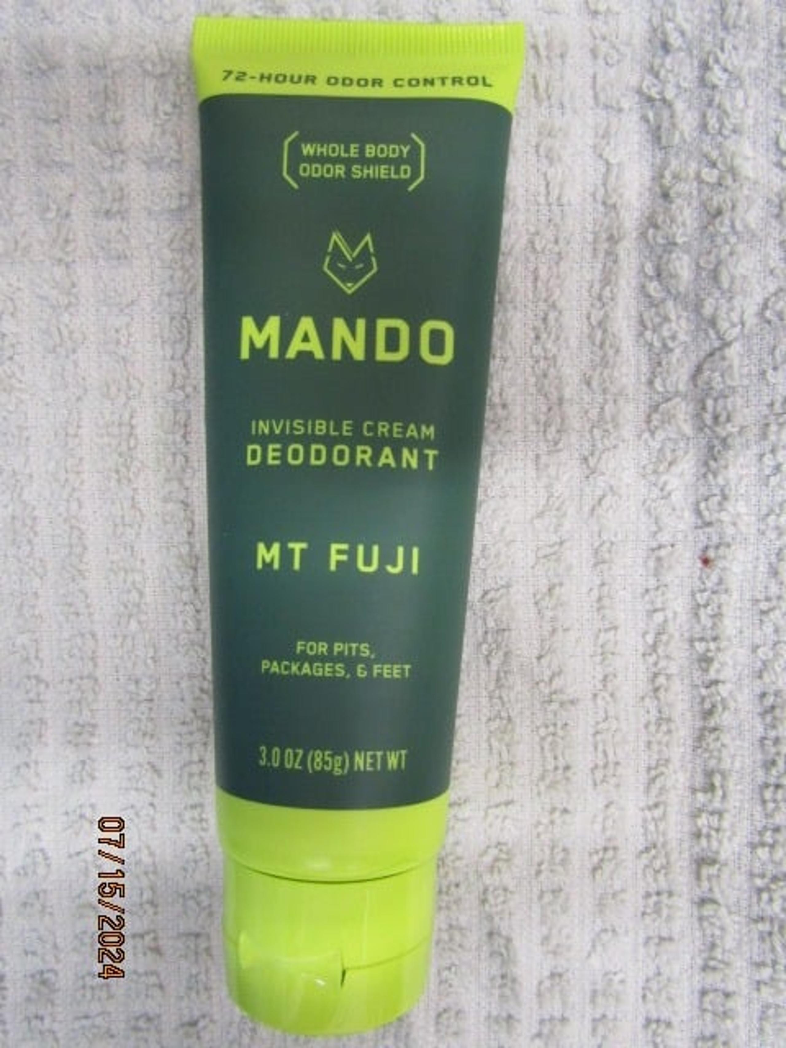 MANDO~WHOLE BODY DEODORANT~INVISIBLE CREAM~MT FUJI 3oz EACH 153M