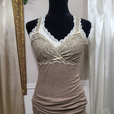 Rare ♡ Y2k ♡ Abercrombie Lace Cami Light Brown