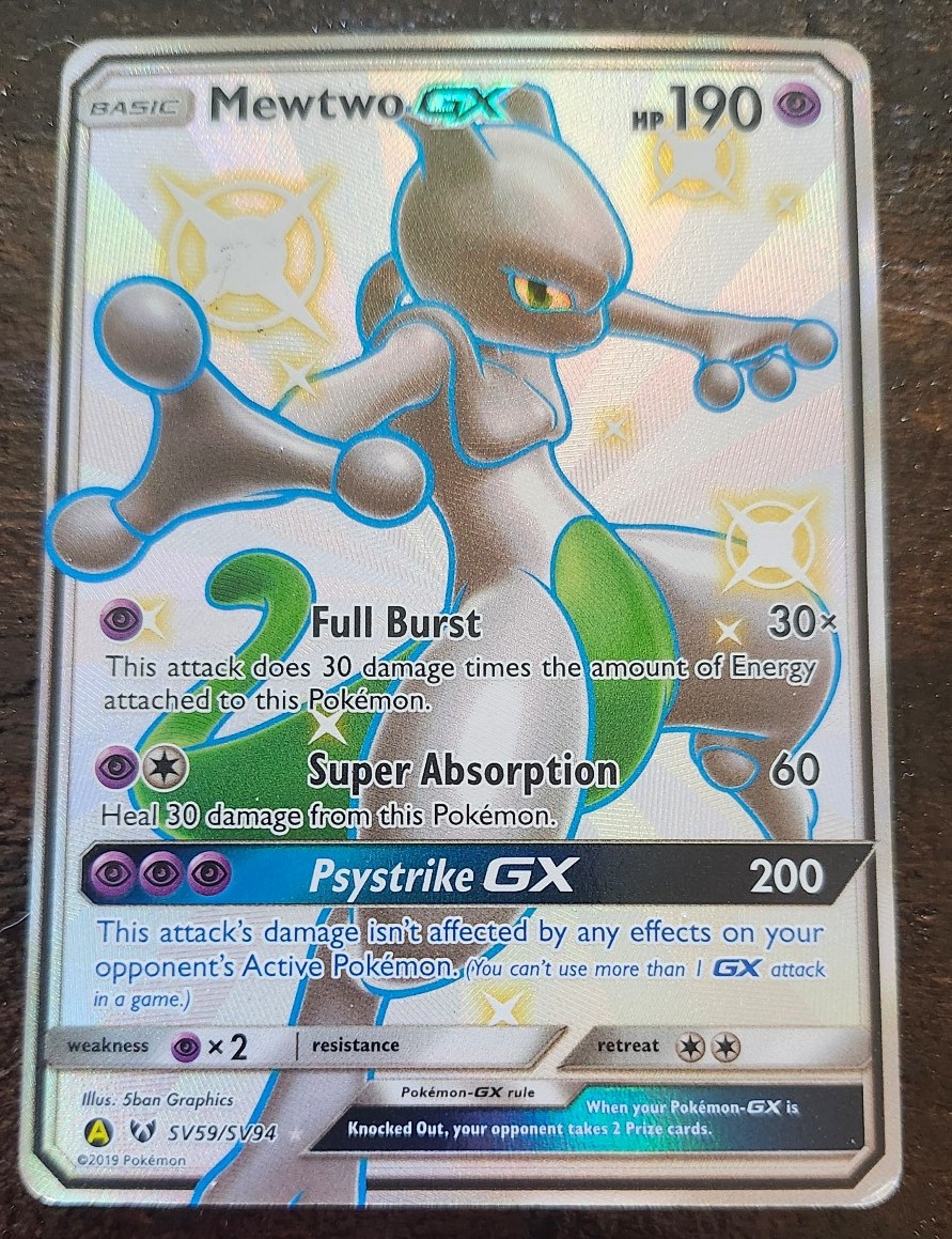 Pokemon Mewtwo GX Hidden fates. Rare