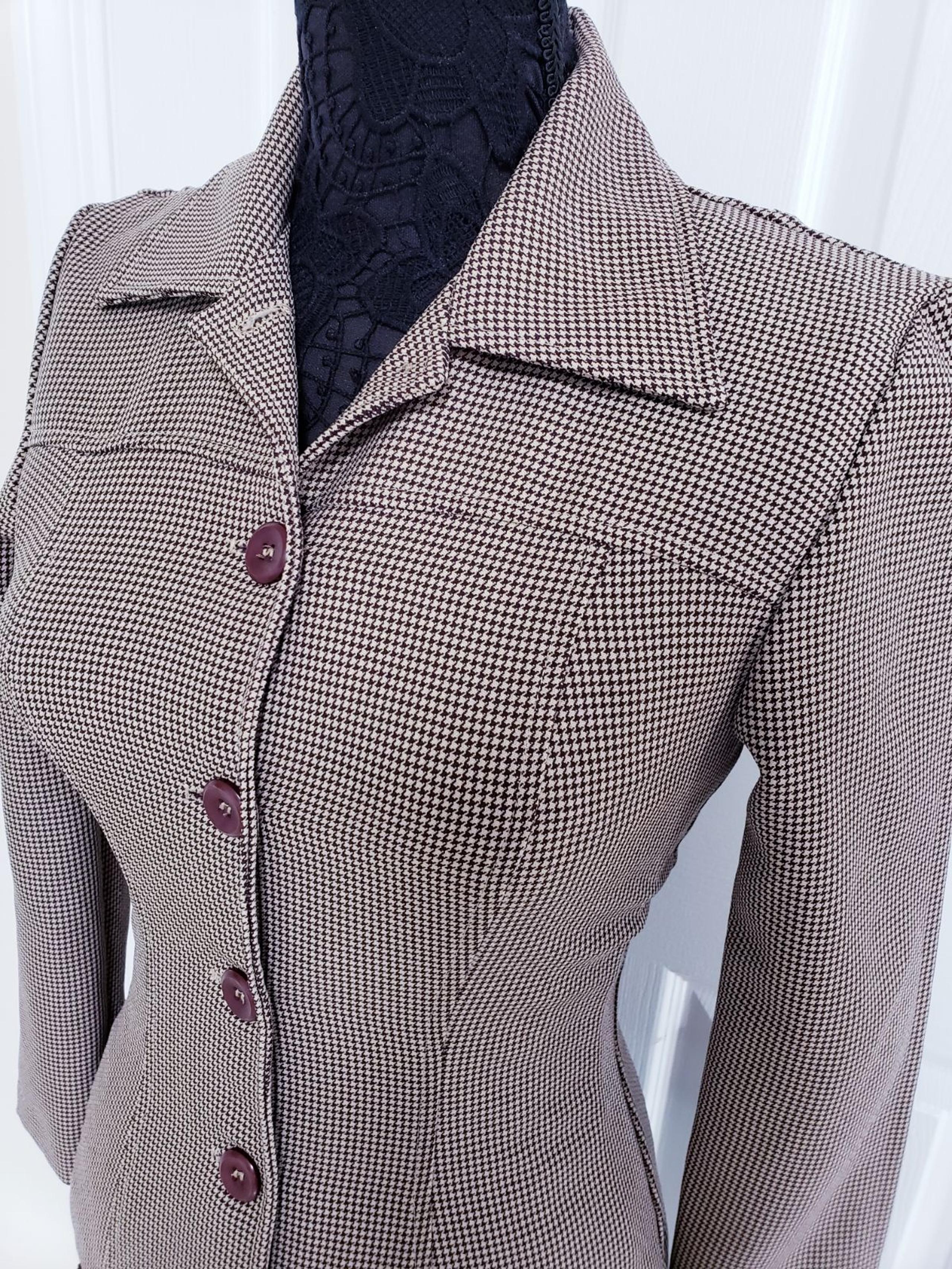 70's-80's vintage Houndstooth Blazer 3/4