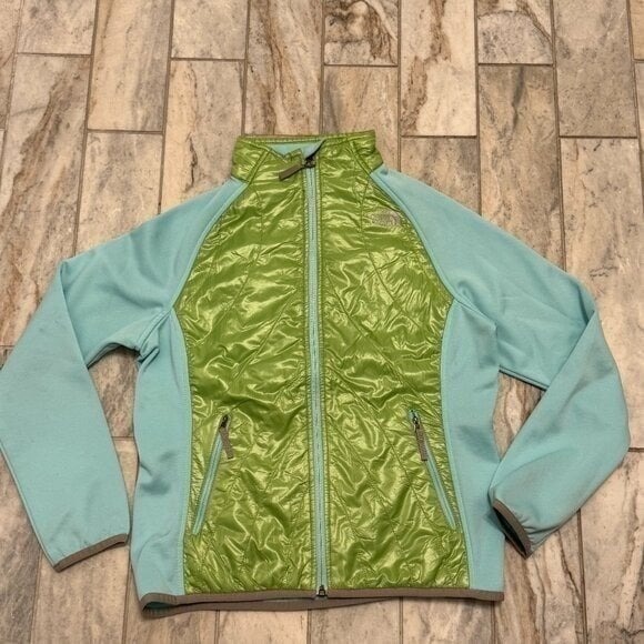 The North Face girls youth large 14/16 blue/green jacket